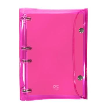 Imagem de DAC - Caderno Argolado Colegial PVC Cristal com 192 Folhas Fechamento em Botão - Bubble Rosa