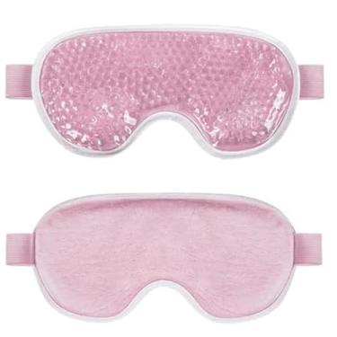 Imagem de Máscara Térmica para Olhos, Esferas de Gel,Veludo, Quente Frio, Olheiras, Cansaço Ocular ROSA