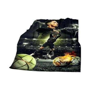 Imagem de Cobertor Estampado CR7 Futebol Quente Macio Confortável Para Piqueniqu