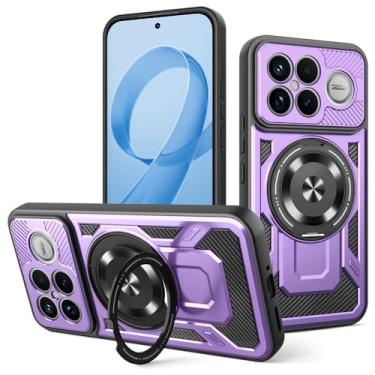 Imagem de Kukoufey Capa compatível com Xiaomi Poco F8 Ultra 5G 25102PCBEG, compatível com REDMI K90 Pro Max, suporte magnético giratório de 360 graus, capa de telefone antirqueda roxa