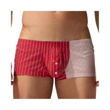 Imagem de Calças Aro De Algodão Listradas Para Homens, Pijamas De Baixa Cintura,