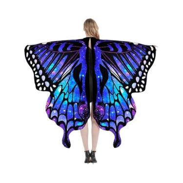 Imagem de Capa De Asas De Borboleta Coloridas Para Mulheres Adultas Fantasia De 