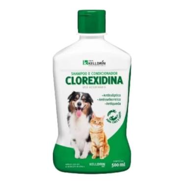 Imagem de Kelldrin Shampoo e Condicionador Clorexidina para Cães e Gatos, Antisséptico, Antisseborreico, Antiqueda, 500ml