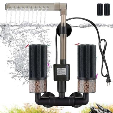 Imagem de Digoos Filtro de esponja elétrica para aquário, sistema de filtro de bio-mídia com bomba de ar, filtragem tripla para tanques de peixes, preto