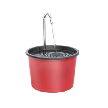 Imagem de Fonte Bebedouro para Cães e Gatos de 1.5 Litros com Torneira Inox(Vermelho)