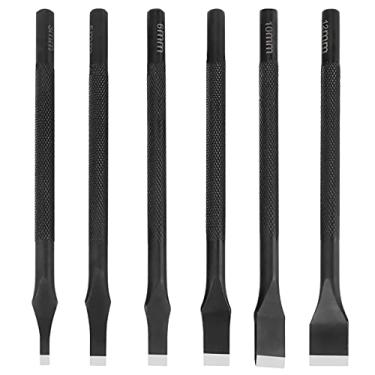 Imagem de Generic Artesanato de Couro Japonês Preto Com Fenda Reta Ponta Plana Ferramenta de Corte de Punção para Trabalho Manual DIY, Aço Cromo Vanádio de, Perfuradores de Carteira para Perfurador Reto de
