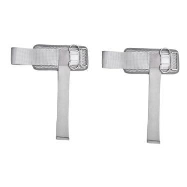 Imagem de simhoa Conjunto de 2 Alças de Pulso para Levantamento de Peso com Argolas Duplas em D, Equipamento de Fitness para Musculação, Cinza