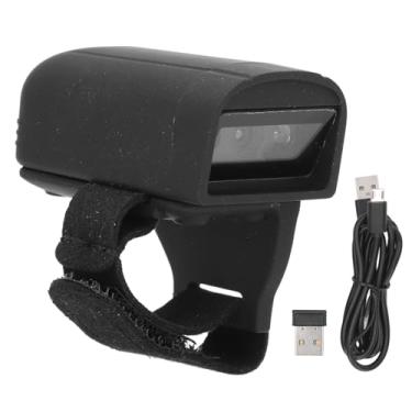 Imagem de Leitor de código de barras de anel 1D 2D sem fio Bluetooth CCD LED vermelho ferramenta de digitalização de código de barras com bateria integrada para entrega expressa de armazém