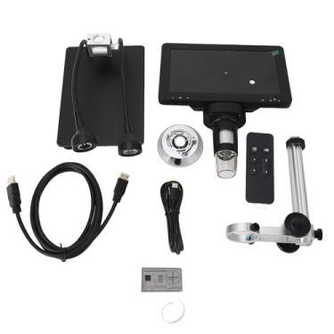 Imagem de Microscópio digital LCD eletrônico industrial de 7 polegadas tela IPS 16MP 1080P ampliação de 50X a 1600X com controle remoto para inspeção de joias de placas de circuito de moedas