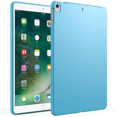 Imagem de GUNPRIO Capa azul para iPad Air 10,5 polegadas (3ª geração) 2019/iPad Pro 10,5 polegadas 2017, capa traseira macia e flexível de TPU