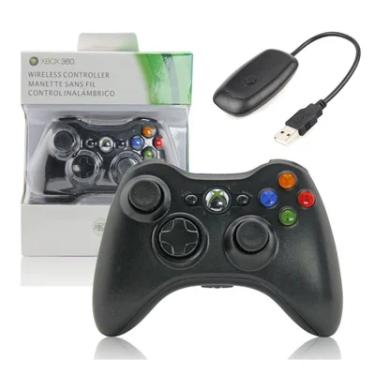 Imagem de Controle Sem Fio XBOX 360 Para Computador Notebook Playstation 3 + Receiver Preto