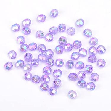 Imagem de 6mm contas de acrílico coloridas diy contas de ponto de mão para decoração de casamento acessórios de jóias decoração de roupas 10g saco violeta colorido branco leitoso rosa claro (Violeta)