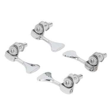 Imagem de WALFRONT Pegs de Afinação de Cordas de Baixo 2L 2R, Cabeçotes de Máquina de Liga de Zinco Com Relação de Engrenagem de 20:1 para Baixos de Jazz, Afinação de Precisão e Design Aberto Vintage