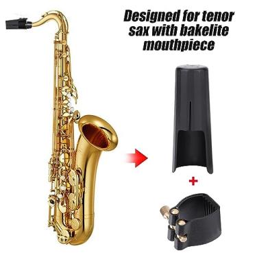 Imagem de Naroote Ligadura Durável do Plutônio da Ligadura do Sax Tenor para o Tampão Bocal da Baquelite Saxofone para Profissionais e Estudantes Preto