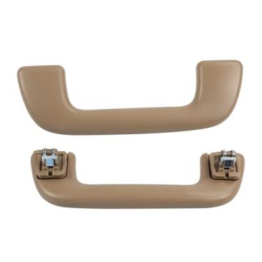 Imagem de Alça de segurança para teto interno, apoio de braço, corrimão, tração manual, compatível com Toyota Corolla 2008-2013/Yaris/Vios 2008-2013/Rav4 2005-2012(2 Front Beige yellow)