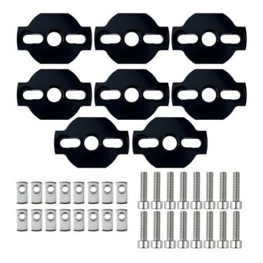 Imagem de Kit de âncoras de amarração para quadriciclos resistentes 8 peças acessórios de âncora de alumínio compatíveis com CF Moto UTV/ATV (preto)