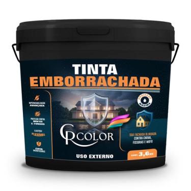 Imagem de Tinta Emborrachada Premium 3,6KG CRCOLOR Impermeabilizante Lavável - C