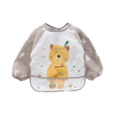 Imagem de Babadores Impermeáveis De Manga Longa Para Bebês, Avental Infantil Em 