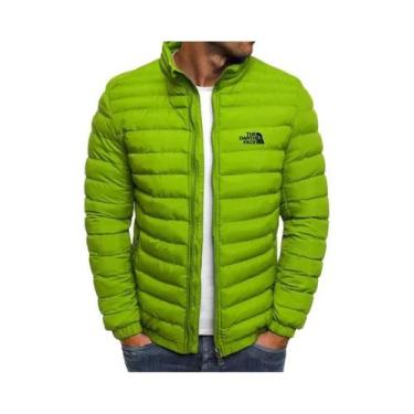 Imagem de Jaqueta Masculina Slim Fit Com Gola Alta E Zíper, Moda Outono Inverno,