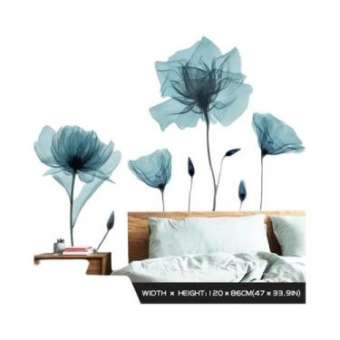 Imagem de Adesivos De Parede De Flor De Pêssego Autoadesivos Fundo Floral Para D