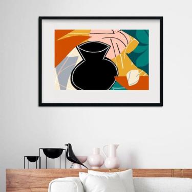 Imagem de Quadro Para Copa Abstrato Vaso Preto - 60X48Cm