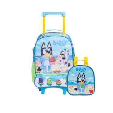 Imagem de Mochila de Rodas Lancheira Térmica Bluey Praia Infantil