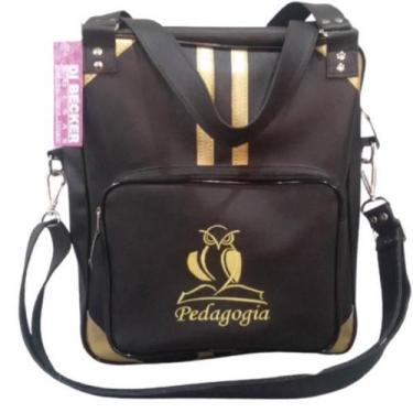 Imagem de Bolsa Feminina Preta Personalizada Pedagogia / Coruja - Di Becker Bols