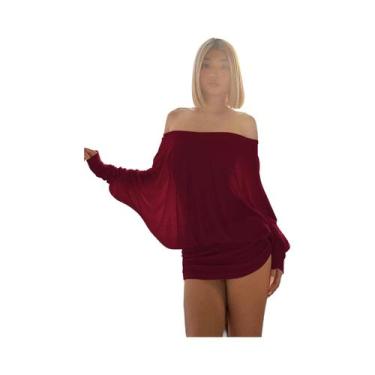 Imagem de Vestido Mini Feminino Ombro a Ombro Manga Longa Com Drapeado E Patchwo