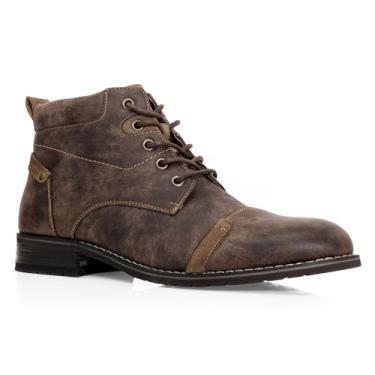Imagem de Ferro Aldo Bota masculina de cano curto | Bota social estilo Chukka com cadarço | Moda casual para o trabalho, 2. Marrom marrom II [cadarço], 41