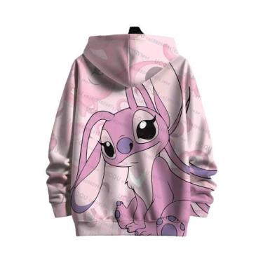 Imagem de Moletom Feminino Oversize Com Estampa 3D De Stitch E Anjos, Pullover P