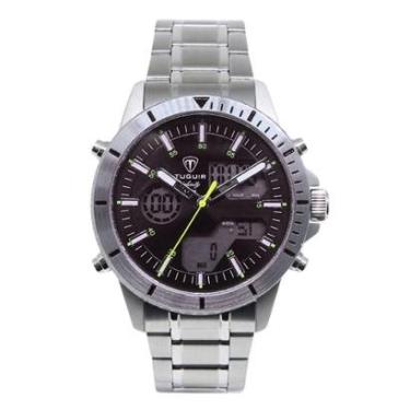 Imagem de Relógio Masculino de Aço Tuguir AnaDigi Infinity GCS-1269 Prata e Preto-Masculino