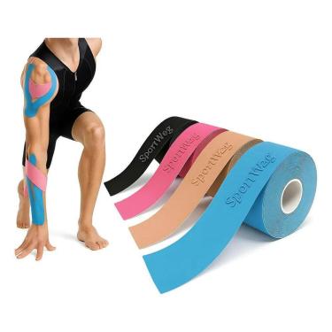 Imagem de Kit 4 Fitas Kinesio Tape Fita Bandagem Elástica Taping Fisio