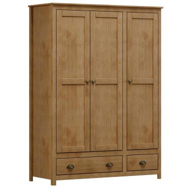 Imagem de Guarda Roupa Solteiro 3 Portas 2 Gavetas Madeira Maciça Mazzaro F06 Freijó - Lyam Decor