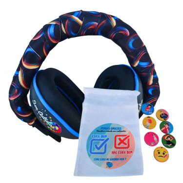 Imagem de Fone Redutor de Ruído Infantil Abafador Acolchoado 18Db + Jogo