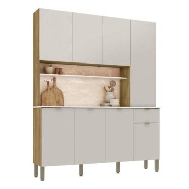 Imagem de Armário de Cozinha Slow 8 Portas e 1 Gaveta - Kit's Paraná, Freijo/Sof