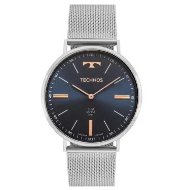 Imagem de Relógio Technos Slim 2025LUE/1A Prata Masculino-Masculino