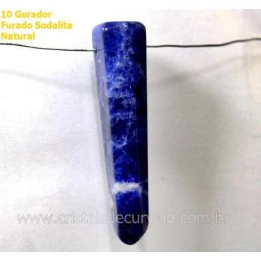 Imagem de 10 Mini Pontinhas de Sodalita Furadas para Pingente de Colar - Furo Va