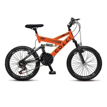 Imagem de Bicicleta Colli GPS Aro 20 21 Machas Freio V-Braek, Laranja Neon
