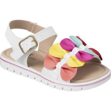 Imagem de Sandália Infantil Ortopasso Cinderela Menina Branca Colorida-Feminino
