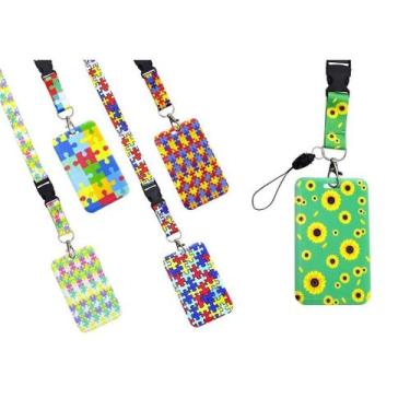 Imagem de Porta Cracha Com Mosquetao E Cordao Vertical Autista - Fu Xing