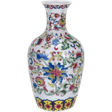 Imagem de VASO DECORATIVO ENFEITE CASA REDONDO HOME&CO CERÂMICA 14x7x7cm COLORIDO