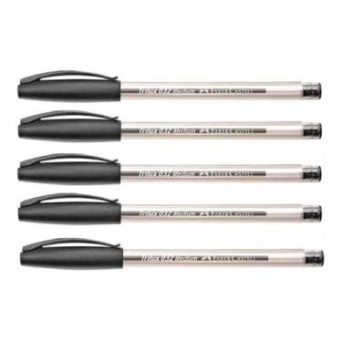 Imagem de Kit Caneta Trilux 032 Faber-Castell Preta 5 Unidades Preto, Preto