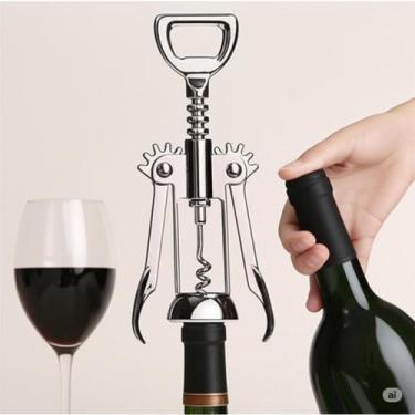 Imagem de Saca Rolhas Abridor de Vinho Borboleta Profissional Inox Reforçado Man
