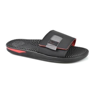 Imagem de Chinelo Br Sports Masculino Palmilha Massageadora Preto Vermelho-Masculino