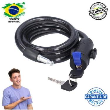 Imagem de Trava Cabo De Aço Cadeado Segurança Bike Moto Espiral Anti-Roubo-envio