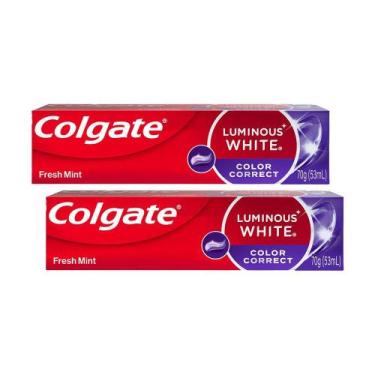 Imagem de Kit 2 Cremes Dentais Clareador Colgate Luminous White Color Correct 70