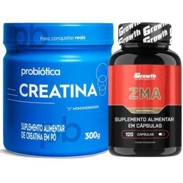 Imagem de Zma 120 Caps Growth + Creatina Pura 300g Probiotica