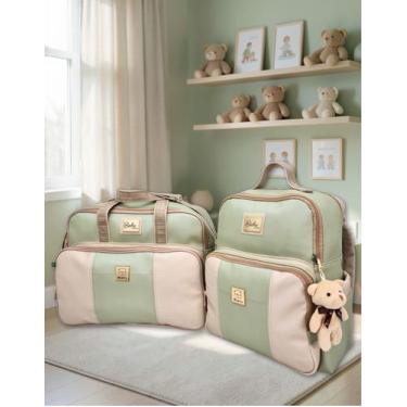 Imagem de Kit Bolsas Maternidade Grande e Mochila Bebê Enxoval + Trocador Miellu