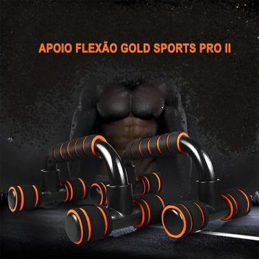 Imagem de Kit Apoio Para Flexão Gold Sports Pro II em Pvc e PP - 2 Unds Mais Uma Mesh Bag-Unissex