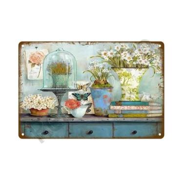 Imagem de Placa De Metal Vintage Com Flores Para Decoração De Parede De Jardim, 